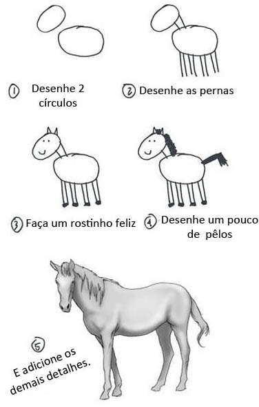 Como desenhar um cavalo em cinco passos